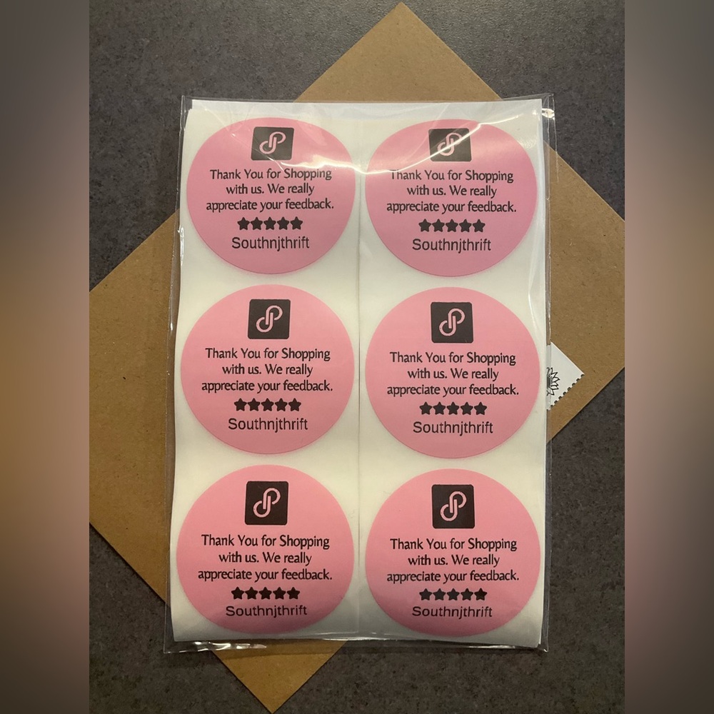 100 Custom Poshmark Thank You Stickers • Personalized Packaging Labels